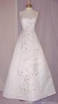 (BL3126WTRP) Marvelous White A-line Gown with Rum Pink Accents