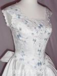 (BGR004WTBU) Radiant Baby Blue Embroidered White Ball Gown