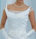 (BCZAE0031WT) Elegant 2-Piece White Embroidered Tulle Bridal Gown  