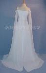 (BVR026WT) Dreamy Romantic Renaissance Style White Chiffon Bridal Gown