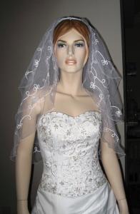 3 Tier Corded Lace Veil (NEW $18.99) wedding bridal layer 3T (vby2186wt)