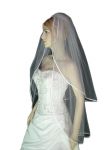 2 Tier Fingertip Veil (NEW $18.99) Wedding Bridal Satin (vsh107wt)