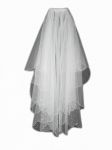 2 Tier Swarovski Fingertip Veil (NEW $24.99) Wedding Bridal Tulle Crystal Rhinestones Pearls (vsh119wt)