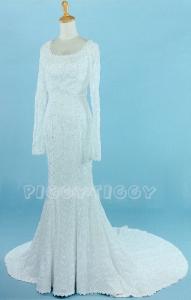 (B1973TSWT) Romantic Victorian Fitted Mermaid Style Bridal Gown