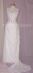 (B2031WTCP) Classy White Sheath Rum Pink Embroidered Bridal Gown