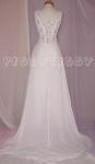 (B2031WTCP) Classy White Sheath Rum Pink Embroidered Bridal Gown