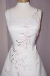 (BL3126WTRP) Marvelous White A-line Gown with Rum Pink Accents