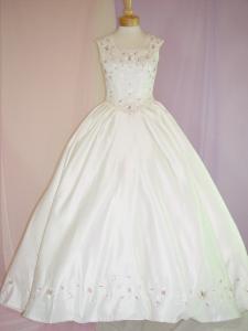 (BGR004IVRP) Radiant Rum Pink Embroidered Ivory Ball Gown