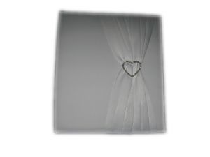 HEART SATIN WHITE BRIDAL WEDDING PHOTO ALBUM FAVORS