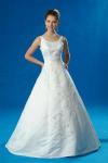 (AUBL3126WTBU) Marvelous White A-line Bridal Gown with Baby Blue Accents