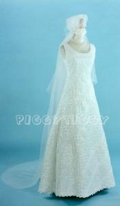 (B1906WT) Brilliantly Beaded White Sequin Lace Bridal Gown