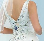 (B2136IV) Amazing Ivory Bridal Gown With Color Embroidery