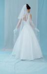 (AUBL3126WTBU) Marvelous White A-line Bridal Gown with Baby Blue Accents