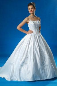 (AUBL3178WTBU) Stunning Corset Style Top White Bridal Gown with Ballgown Skirt