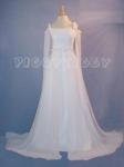 (BVR026WT) Dreamy Romantic Renaissance Style White Chiffon Bridal Gown