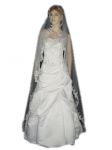 1 Tier MANTILLA SWAROVSKI VEIL (NEW $40.89) Wedding Bridal Crystal Rhinestones Chapel Lace 90" x 80" (v66-1wt)