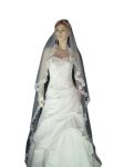 1 Tier MANTILLA SWAROVSKI VEIL (NEW $40.89) Wedding Bridal Crystal Rhinestones Chapel Lace 90" x 80" (v66-2wt)