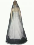 1 Tier MANTILLA SWAROVSKI VEIL (NEW $40.89) Wedding Bridal Crystal Rhinestones Chapel Lace 90" x 80" (v66-2wt)