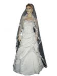 1 Tier MANTILLA SWAROVSKI VEIL (NEW $40.89) Wedding Bridal Crystal Rhinestones Chapel Lace 90" x 80" (v66-2wt)