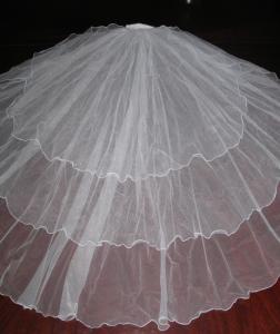 3T Tier Pencil Edge VEIL (NEW $11.99) wedding bridal layer (vbl2031wt)