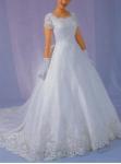 (BVR030WT) Gorgeous Bridal Gown with Swarovski Crystals and Battenberg Lace