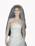 2 Tier Fingertip Veil (NEW $18.99) Wedding Bridal Pearls Comb (vsh101wt)