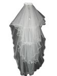 4 Tier Fingertip VEIL (NEW $7.99) Wedding Bridal Tulle Pearl Dress (vsh102wt)