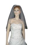 2 Tier Elbow Length Veil (NEW $15.99) Wedding Bridal Tulle Embroidery Floral (vsh104wt)