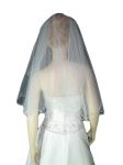 2 Tier Elbow Length Veil (NEW $15.99) Wedding Bridal Tulle Embroidery Floral (vsh104wt)