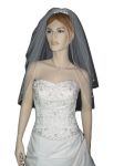 2 Tier Elbow Length Veil (NEW $18.99) Wedding Bridal Rhinestones Pencil Edge (vsh105wt)