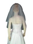 2 Tier Elbow Length Veil (NEW $18.99) Wedding Bridal Rhinestones Pencil Edge (vsh105wt)