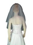 2 Tier Elbow Length Veil (NEW $18.99) Wedding Bridal Rhinestones Pencil Edge (vsh105wt)