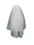 2 Tier Elbow Length Veil (NEW $18.99) Wedding Bridal Rhinestones Pencil Edge (vsh105wt)