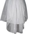 2 Tier Elbow Length Veil (NEW $18.99) Wedding Bridal Rhinestones Pencil Edge (vsh105wt)