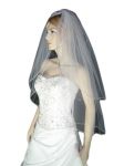 2 Tier Fingertip Veil (NEW $10.99) Wedding Bridal Rat-tail Satin (vsh106wt)