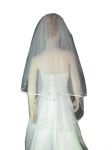 2 Tier Fingertip Veil (NEW $18.99) Wedding Bridal Satin (vsh107wt)