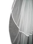 2 Tier Fingertip Veil (NEW $18.99) Wedding Bridal Satin (vsh107wt)