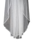 1 Tier Fingertip Veil (NEW $14.99) Wedding Bridal Hand made Beaded (vsh108wt)