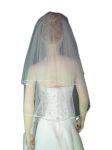 2 Tier Elbow Length Veil (NEW $19.99) Wedding Bridal Pearls Satin (vsh109wt)