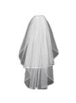 2 Tier Elbow Length Veil (NEW $19.99) Wedding Bridal Pearls Satin (vsh109wt)
