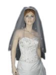 2 Tier Fingertip Swarovski Veil (NEW $39.99) Wedding Bridal Tulle Crystal Rhinestones (vsh110wt)