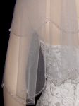 2 Tier Elbow Length Veil (NEW $49.99) Wedding Bridal Tulle Embroidery Beaded Crystal (vsh112e)