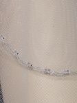 2 Tier Elbow Length Veil (NEW $49.99) Wedding Bridal Tulle Embroidery Beaded Crystal (vsh112e)