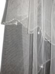 2 Tier Fingertip Veil (NEW $39.99) Wedding Bridal Tulle Embroidery Crystal (vsh112)