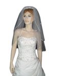 2 Tier Swarovski Elbow Length Veil (NEW $24.99) Wedding Bridal Crystal Rhinestones Rat-tail (vsh114wt)