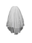 2 Tier Swarovski Elbow Length Veil (NEW $24.99) Wedding Bridal Crystal Rhinestones Rat-tail (vsh114wt)