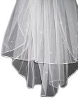 2 Tier Swarovski Elbow Length Veil (NEW $24.99) Wedding Bridal Crystal Rhinestones Rat-tail (vsh114wt)