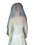 2 Tier Swarovski Elbow Length Veil (NEW $15.99) Wedding Bridal Crystal Rhinestones (vsh115wt)