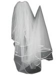 3 Tier Swarovski Cathedral Veil (NEW $30.99) Wedding Bridal Crystal Rhinestones Satin (vsh116wt)