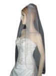 1 Tier Fingertip Veil (NEW $25.99) Wedding Bridal Beads Silver Scallop (vsh118wt)
